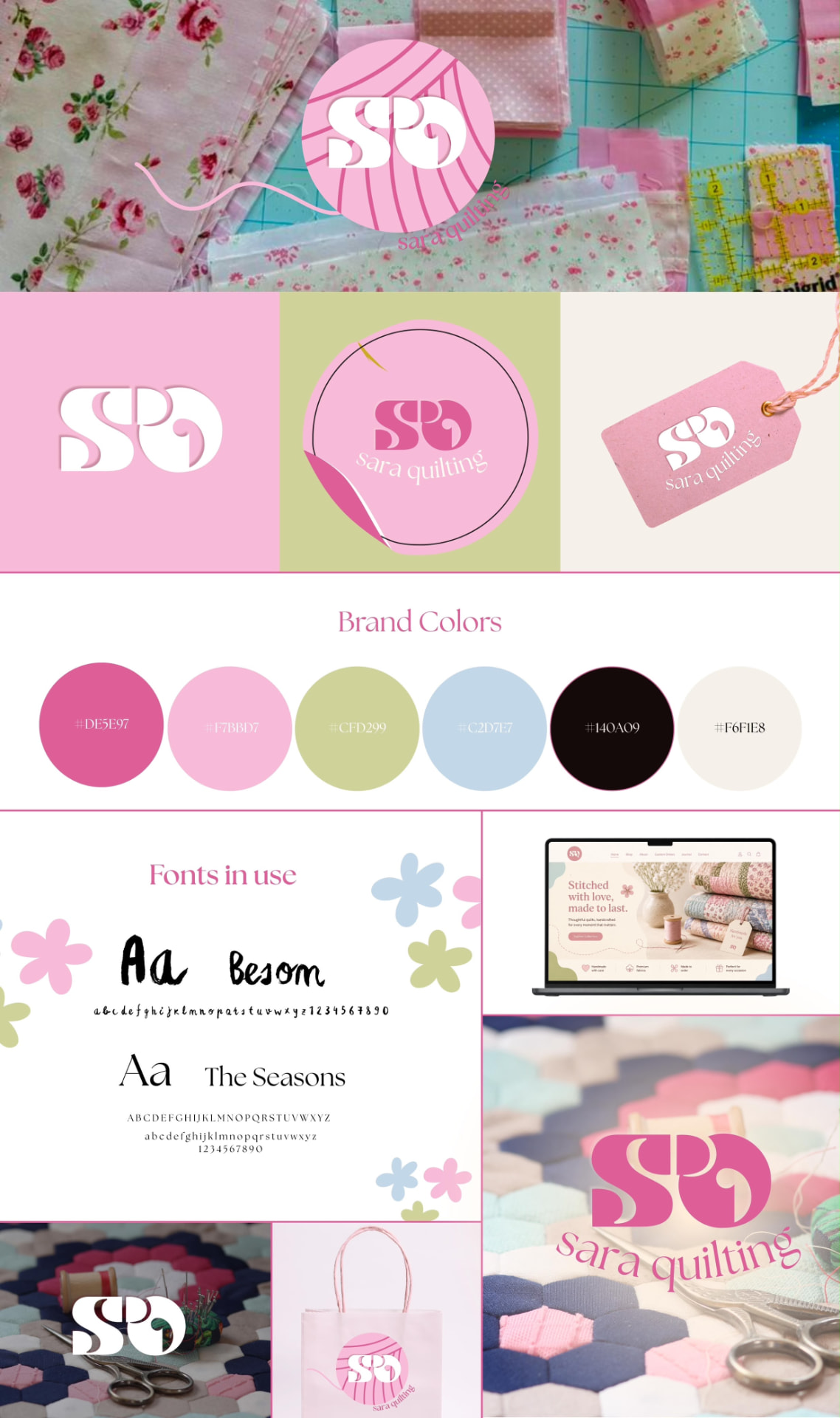 Brand Kit designed for a quilting business